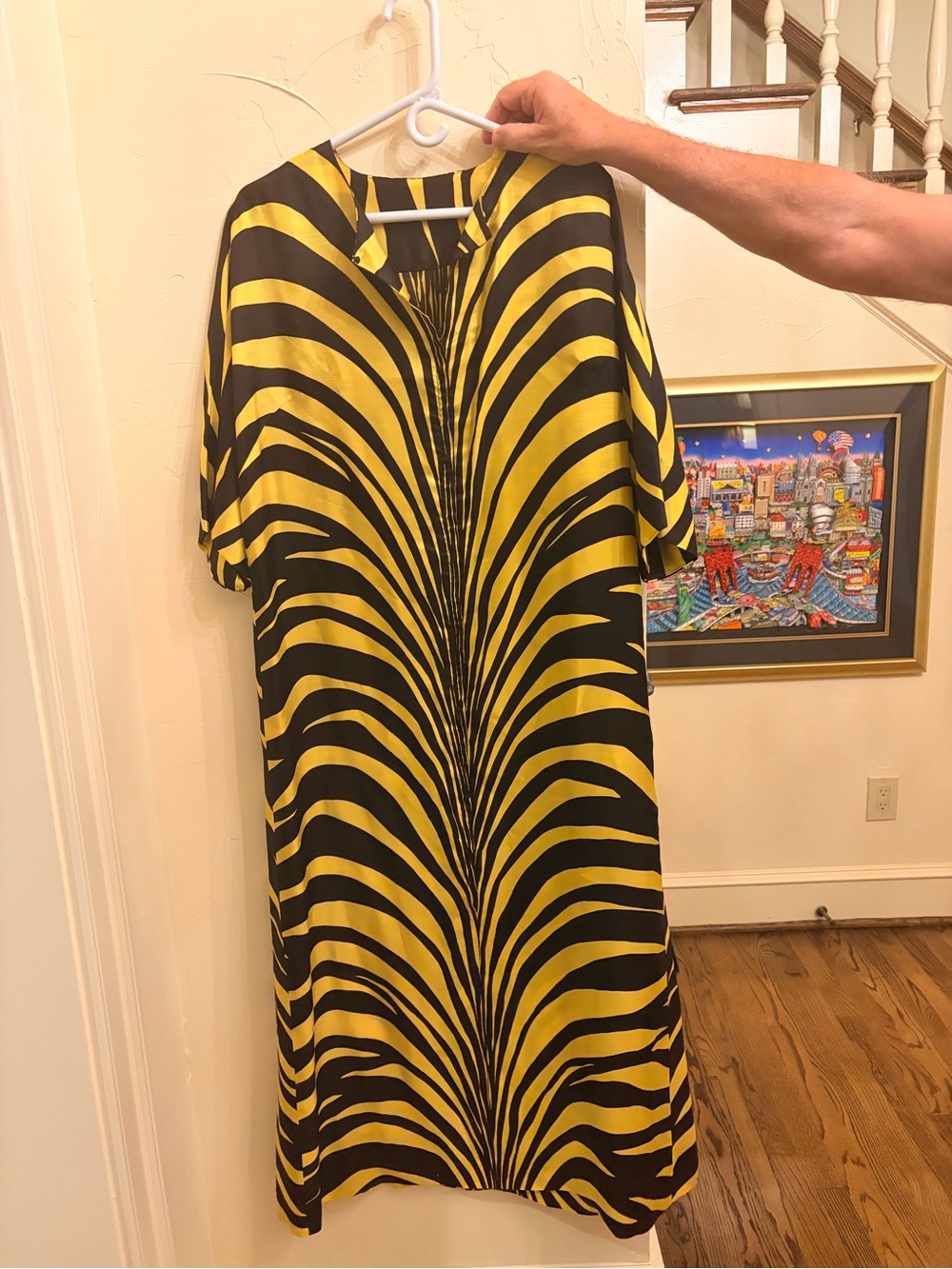 Yellow and Black Zebra-Print Maxi Dress - Bold Resort Style